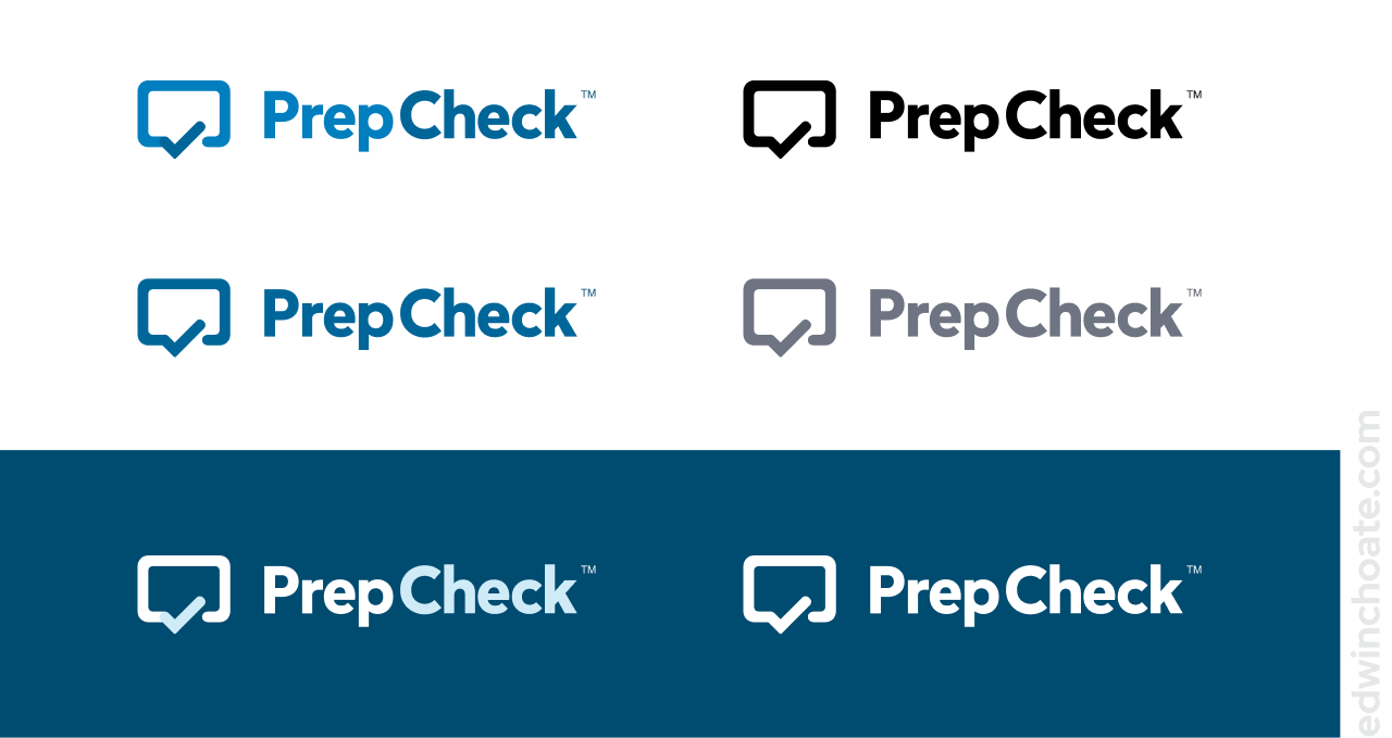 a PrepCheck logo kit containing several color variations