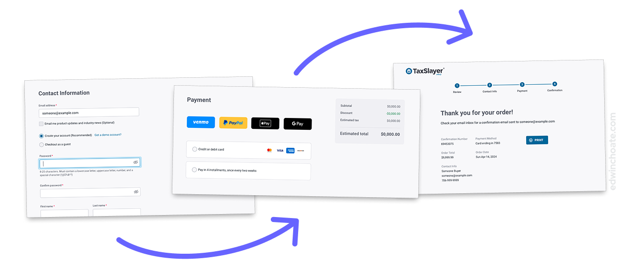 a more polished sketch of a purchase flow